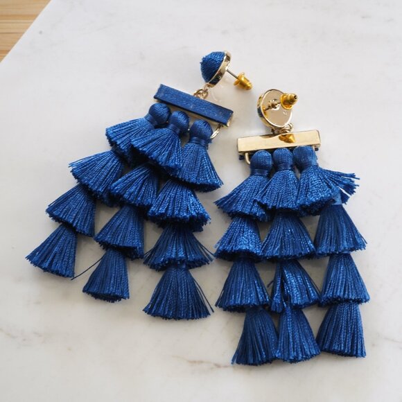 BaubleBar Sabriya Tassel Earrings Blue - Picture 2 of 2